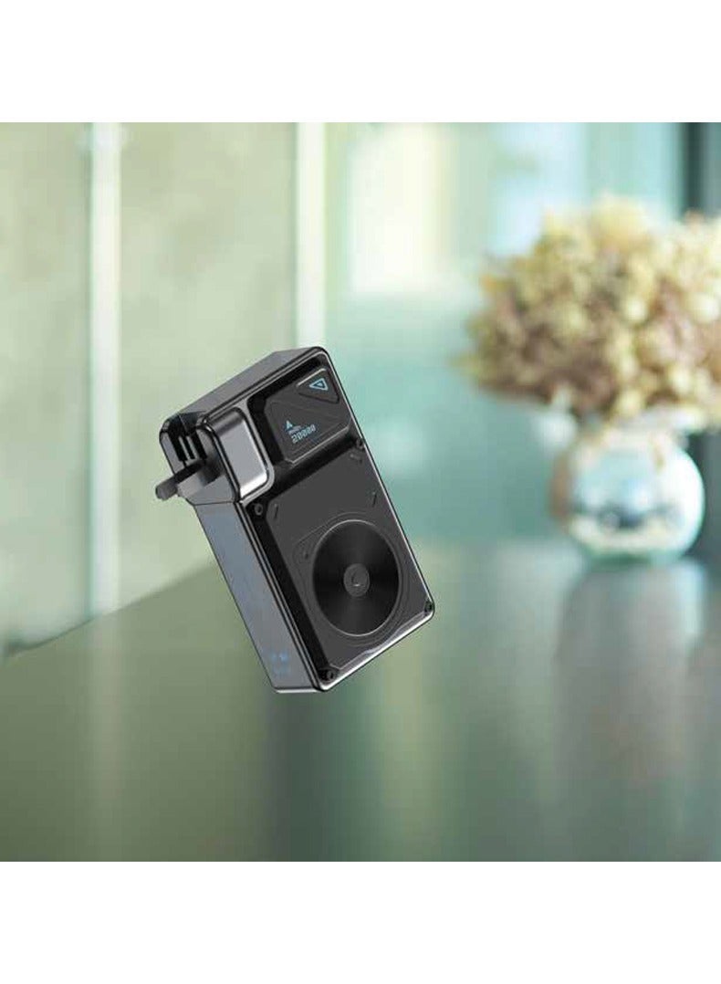 باورولوجي بنك طاقة 20000 مللي أمبير/ساعة وشاحن حائط / محول سفر PD 35 وات مع مقابس قابلة للتبديل (الولايات المتحدة، الاتحاد الأوروبي، المملكة المتحدة) / شحن لاسلكي 15 وات متوافق مع MagSafe / كابل مدمج وحامل / بنك طاقة - أسود - Image 2